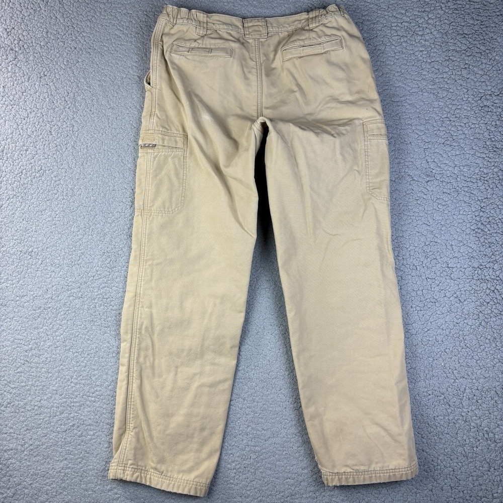 L.L.Bean Fleece Lined Cargo‎ Pants Mens 35x32 (34x31) Comfort Waist Distressed - Picture 7 of 16